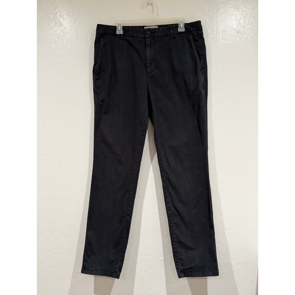 Everlane Mens Slim Fit Chino Pants Black Cotton Stretch Trousers 35x32